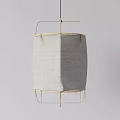 Modern Fabric Square Pendant Light With Neutral Shade And Metal Frame
