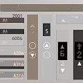 Elevator Button Panels With Models 2001 3005 6006 A206 A316 Digital Displays And Arrows 3d model