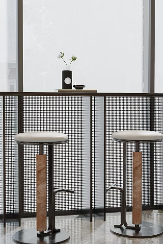 Italian Minimalist Bar Chair 3d model
