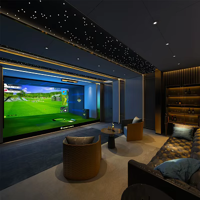 Modern Entertainment Room Family Golf Entertainment System 3d model