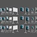 Multiple Televisions On Mobile Stands With Screen Displays In Arranged Setup