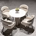 Modern negotiation table and chair combination 3d model