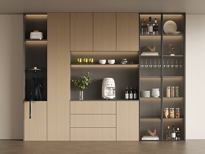 Modern Simple Wine Cabinet Sideboard 3d model