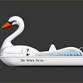 White Swan Shaped Pedal Boat With Red Beak Seats Pedals And Blue Accents