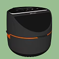 Black VIVOHOME Air Fryers With Orange Accents And Digital Control Panel Kitchen Appliances