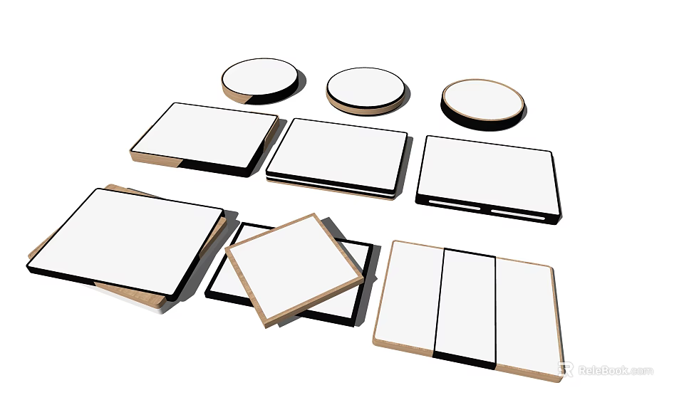 Modern Ceiling Lights With Round And Square Flat Panel Designs For Home 3d model