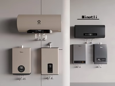 Minotti Kitchen Appliances Featuring Various Modern Models And Wall Mounted Designs 3d model