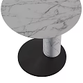 Modern Marble Coffee Table With Oval Top And Black Base In Different Heights
