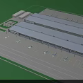Airport Aerial Planning Featuring Terminal Building Tarmac Layout And Parked Aircraft