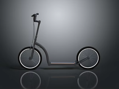 Modern Sleek Design Bicycle With Large Reflective Wheels And Minimalist Dark Frame 3d model
