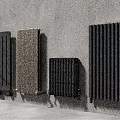 Modern Home Heating Radiators In Various Designs Mounted On Gray Wall With Light Floor