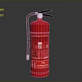 Red Fire Extinguisher With A B E Type Label And Safety Equipment