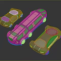 Three Futuristic Concept Cars With Sleek Shapes Different Colors And Shiny Surfaces