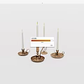 Elegant Candle Holders With White Candles For Home Decoration