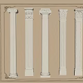 Simple European Roman Column European Classical Roman Column 3d model
