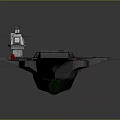 Large Aircraft Carrier Waterborne Vehicle With Flight Deck Runway And Red Details