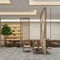 Serene Traditional SPA Sauna Space With Wooden Screens Greenery And Seating