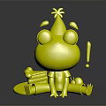 Modern game character cartoon frog animation frog 3d model