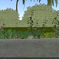 Professional Woman Standing in Outdoor Garden With Palm Trees Green Bushes and Lush Greenery