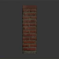 Tall Red Brick Pillar With Vertical Red Brick Structure And Smooth Top Design 3d model