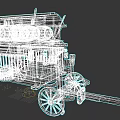 Vintage Car With Worn Wooden Structure Classic Wheels And Canopy Top