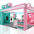 Nova Trendy Toys Store Photo Check-in Spot With Pink Green Decorations And Balloons
