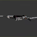 Futuristic Gun With Purple White And Orange Colorful Modern Sleek Design