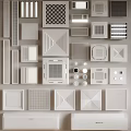 Various Air Conditioner Vent Designs Featuring Different Grille Patterns and Shapes 3d model