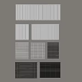 Various Styles Of Window Blinds With White Gray Colors And Striped Patterns
