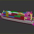 Vibrant Container Ship With Multicolored Cargo Containers And Red White Hull For Maritime Transport