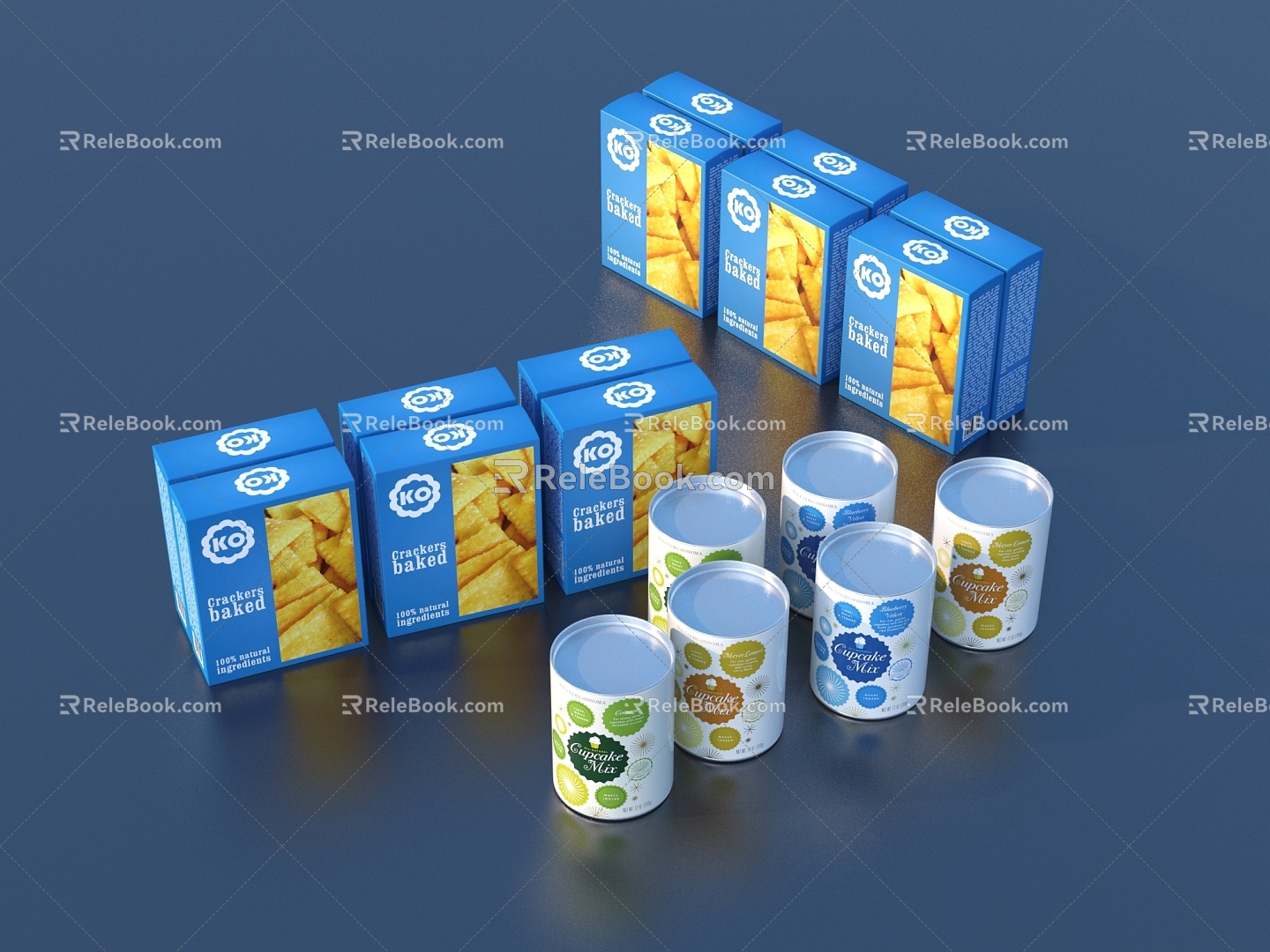 Packing bag snack food box 3d model