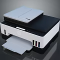 HP All in One Printer With Print Scan Function And Modern White Black Design 3d model