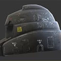 Worn Military Tactical Helmet With Ventilation Ports Yellow Markings And Rugged Build