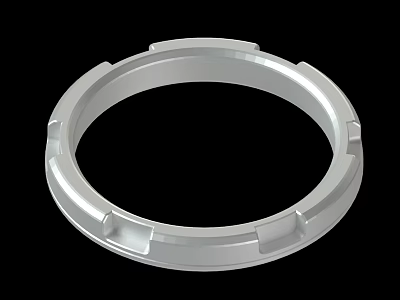 Industrial Silver Circular Metal Part With Smooth Surface And Grooved Edges 3d model