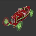 Red Vintage Race Car With Classic Design Number 10 And Streamlined Body