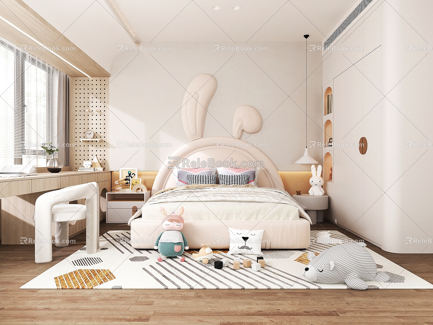 Modern Children's Room Bedding 3d model