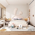 Modern Children's Room Bedding 3d model