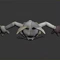 3D Rendered Robot Rabbit With Metallic Silver Body Blue Bow Tie And Red Eyes