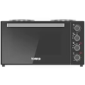 TOWER Black Electric Oven with Top Hot Plates and Knob Controls Modern Kitchen Appliance
