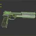 Modern Metallic Pistol Weapon With Futuristic Design And Shiny Structure Details