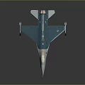 Blue And White Fighter Jet Model With Detailed Wings And Cockpit Design