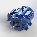 Two Blue Electric Motors As Industrial Equipment With High Efficiency For Industrial Applications