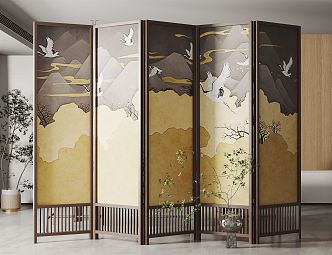 New Chinese Style Screen Partition 3d model