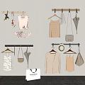 Wall Mounted Hooks With Hanging Clothes Dresses Bags Hats And Accessories