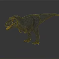 Detailed Realistic 3D Tyrannosaurus Rex Dinosaur Model Standing On Grey Background