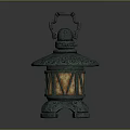 Vintage Chinese Bronze Style Decorative Lantern Furniture With Ornate Patterns And Handle Design
