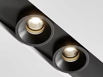 Modern Recessed Downlights And Spotlights With Black Frame And Gold Trim Home Interior Lighting Fixtures 3d model