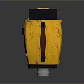 Yellow Vintage Portable Computer With Antenna Lens And Carrying Handle