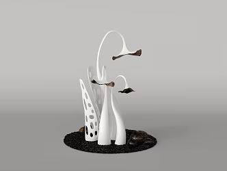 Modern city sculpture morning glory installation 3d model