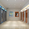 Bank 24 Hour Self Service Branch Exterior With Glass Door And Service Window